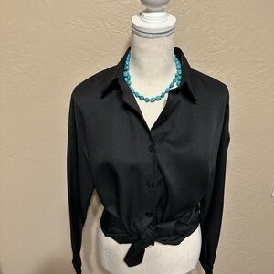 SHEIN Black Button-Down Shirt
